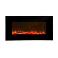 Modern Luxury Wall Mounted Pebble Stone Ventless Flame Electric Fireplace