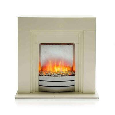 Roman Style Newest Decor Indoor Freestanding Lvory Color Electric Fireplace With Mantel