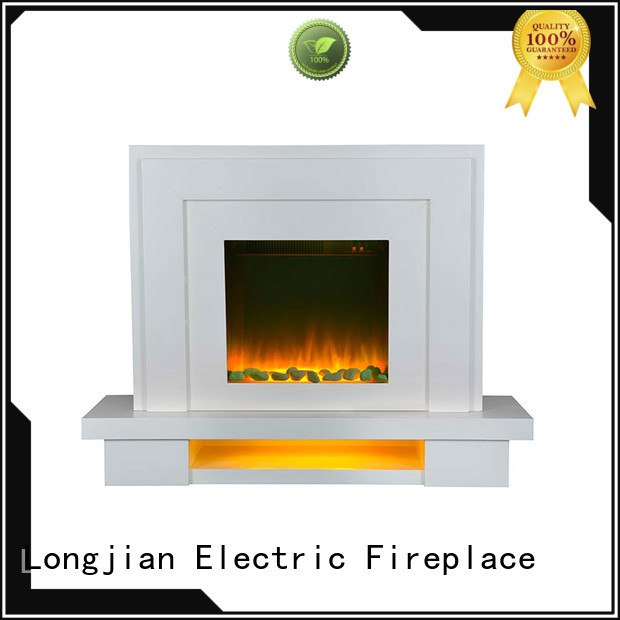 Longjian wooden electric fireplace suites China for balcony