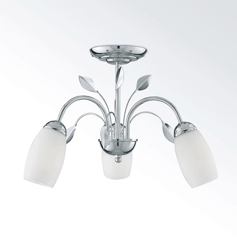 3 light ceiling semi-flush mount lamps with Opal Glass PC0007-3