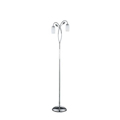 2 light Floor Lamps with White Opal Glass shadeF0002-2